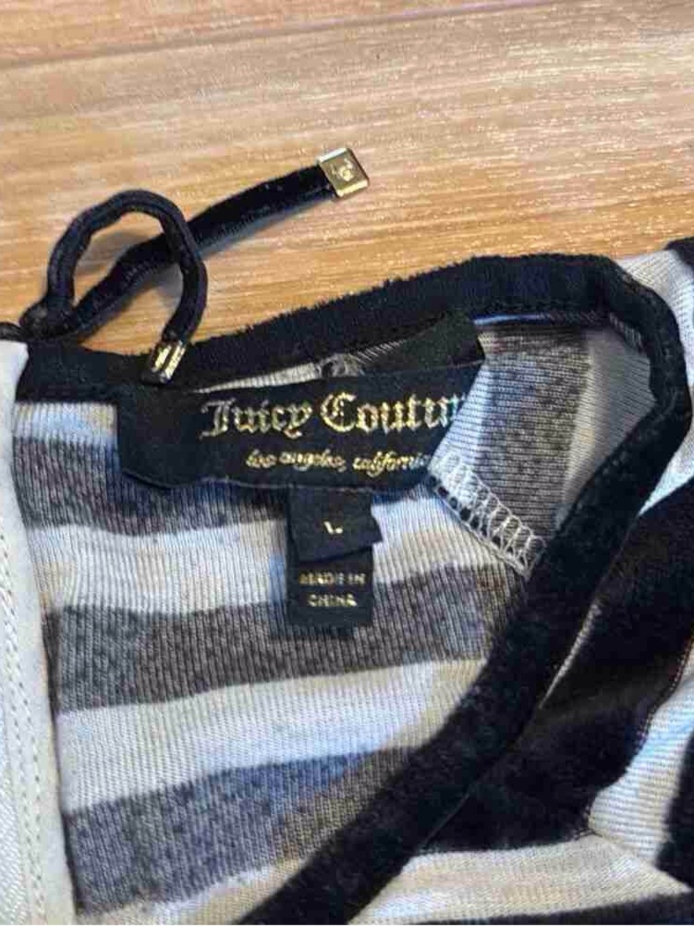 Juicy Couture Black and White Striped Top - Picture 3 of 3